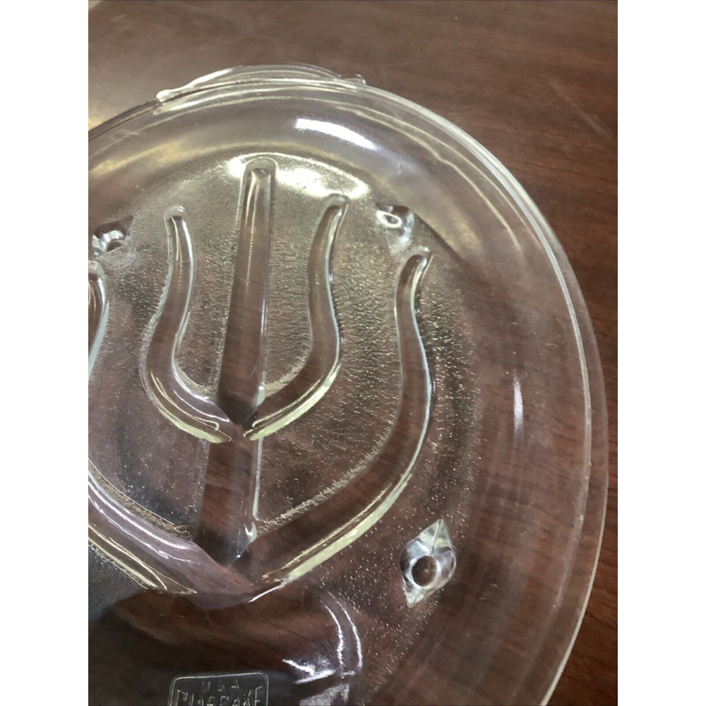 GlasBake #380 Tree & Well 9" x 13" Clear Glass Serving Platter for Meat, Poultry - Picture 3 of 7